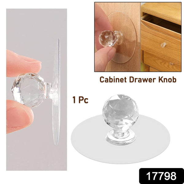 Clear Diamond Crystal Cabinet Knob & Pull Handle (1 Pc)