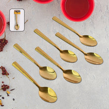 Premium Luxurious Stainless Steel Coated Spoons (6 Pcs Set / Golden)